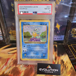 Pokemon Card TGC: PSA 8 Squirtle 001/034 Classic Collection English Holo