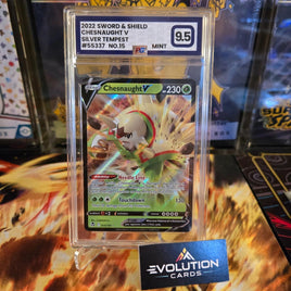 Pokemon Card TCG: Chesnaught V 15/195 Silver Tempest Holo Rare MINT