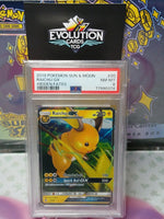 POKEMON TCG RAICHU GX 20 SUN & MOON HIDDEN FATES #20 GRADED PSA 8