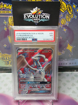 Pokemon TCG Reshiram GX Sun & Moon Dragon Majesty 65/70 FA PSA 7 Gem Mint