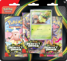 Pokemon - Mega Evolution - Perfect Order - 3-Pack Blister - Chikorita