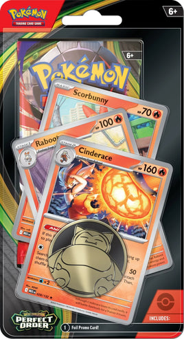 Pokemon - Mega Evolution - Perfect Order - Premium Checklane Blister - Cinderace (Pre-Order)