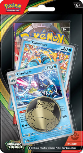Pokemon - Mega Evolution - Perfect Order - Checklane Blister - Clawitzer (Pre-Order)