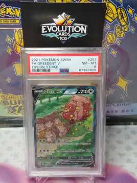 Pokemon TCG Greedent V (Alt Art) PSA 9 MINT - 2022 Fusion Strike 257/264